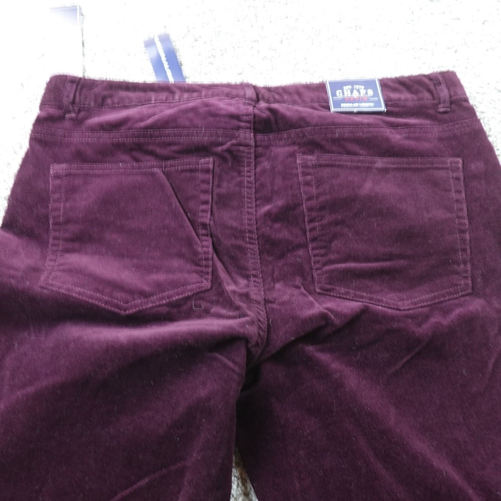 NEW Chaps Pants Womens 12 Purple Corduroy Five Pocket Chino Boot Flare Stretch - Picture 9 of 11